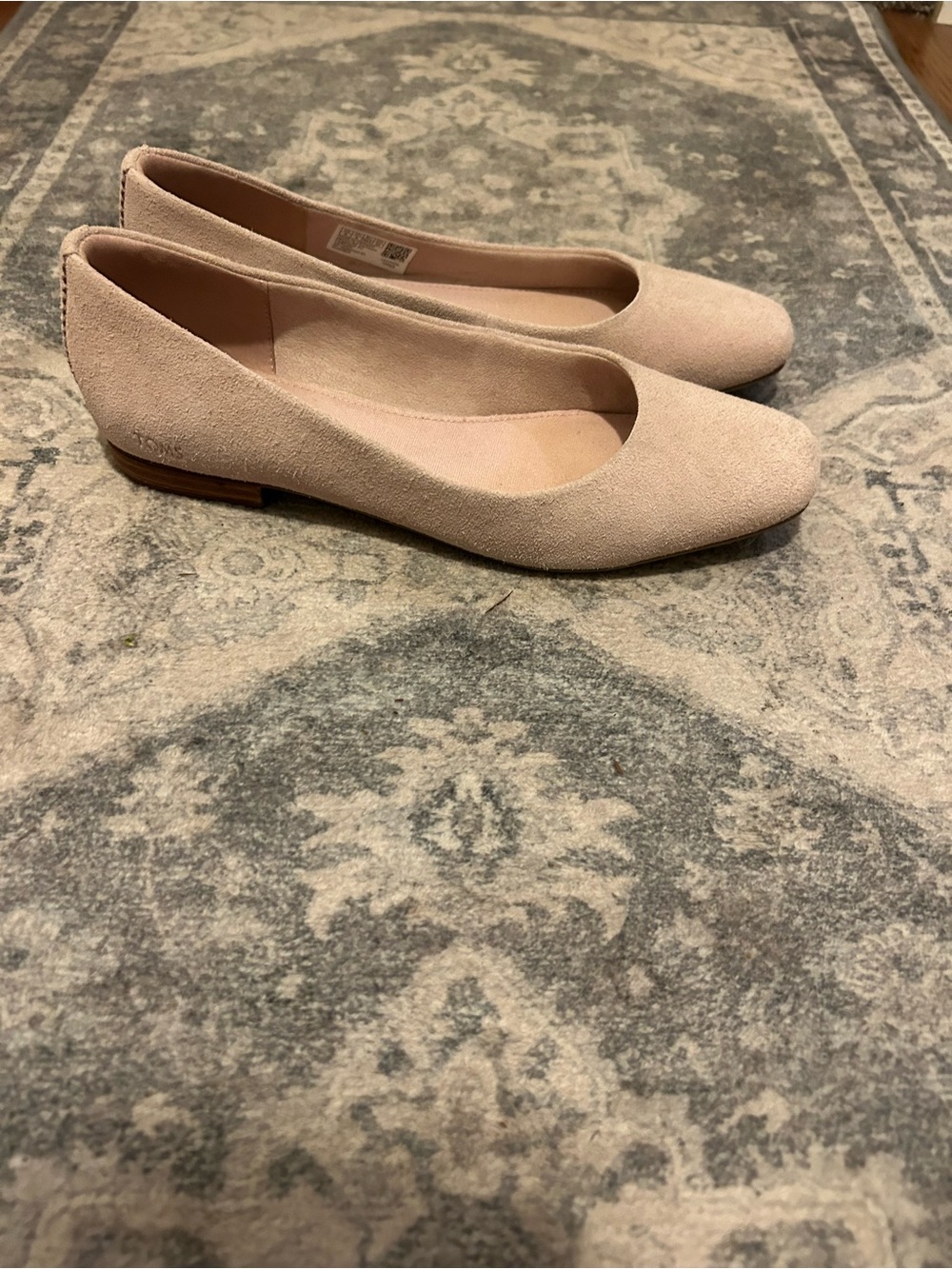 Toms blush Suede Round-Toe Ballet Flats